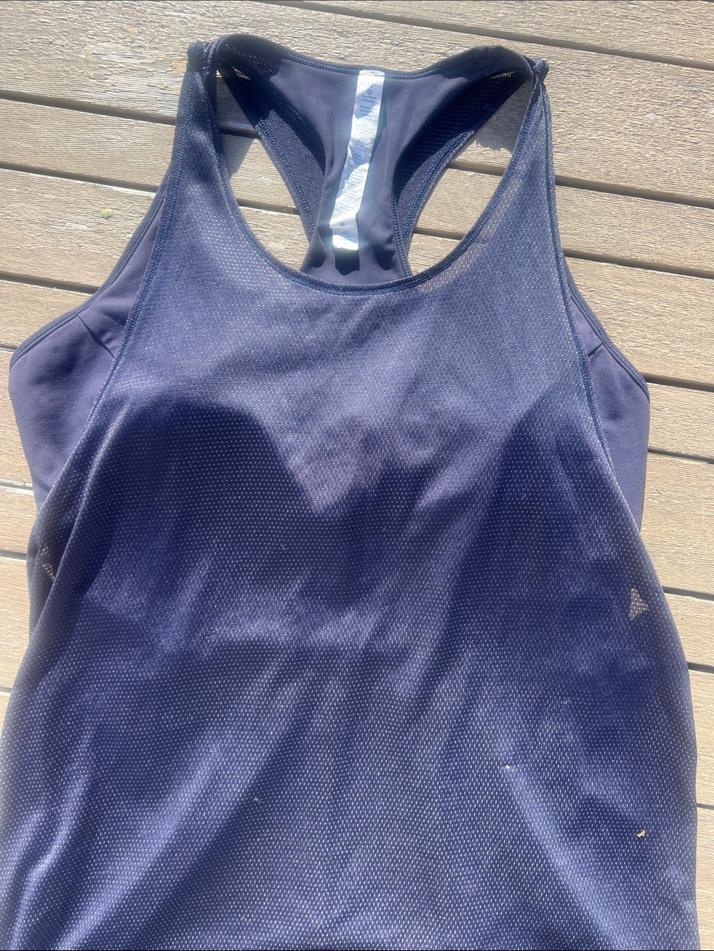 Lululemon Athletica Navy Blue Mesh Back Built in Bra